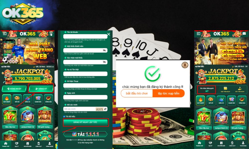 Hướng dẫn đăng ký OK365 qua điện thoại