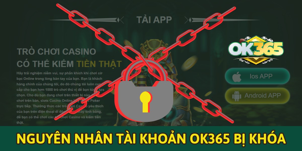 Nguyên nhân tài khoản OK365 bị khóa