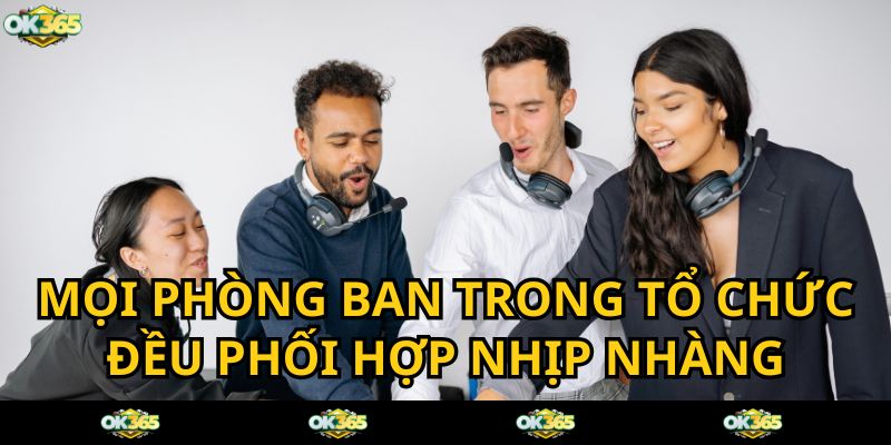 Các bộ phận phòng ban của OK365 COM phối hợp nhịp nhàng trong tổ chức